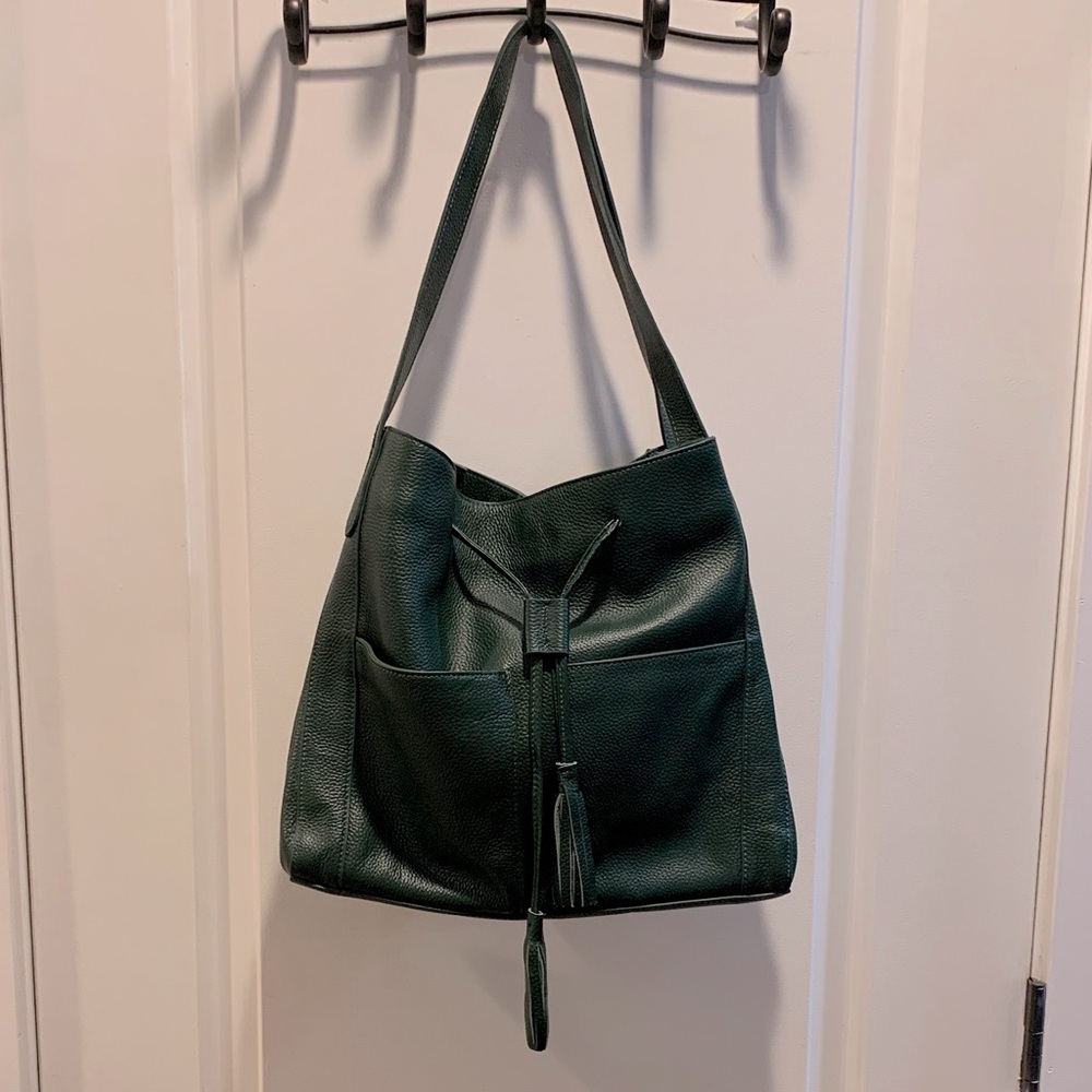 Laggo Andrea Tassel Hobo bag in dark green